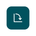 Right Angle Icon with Arrow Pointing Down
